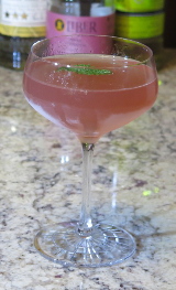 Rum Daisy Cocktail with a mint leaf garnish